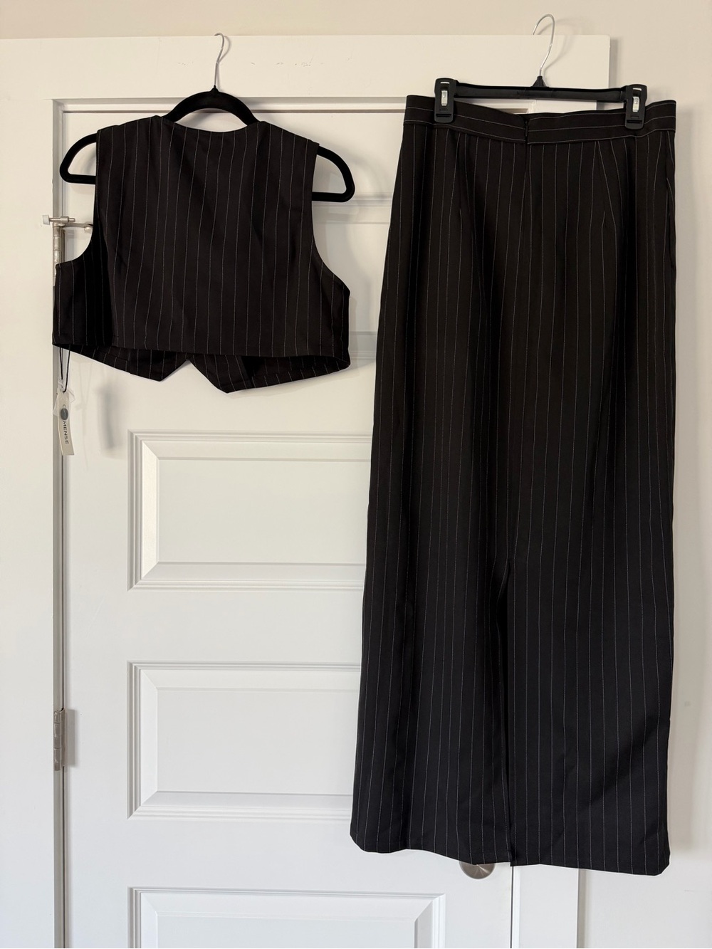 Pinstripe Vest and High-Waist Skirt Set - Picture 7 of 8